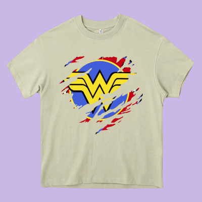 Tear Off Wonder Woman Shield Heavy Core Tee Designed By Artisfamous
