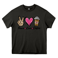 Asphalt peace love coffee Heavy Core Tee - Jasminsmagicworld