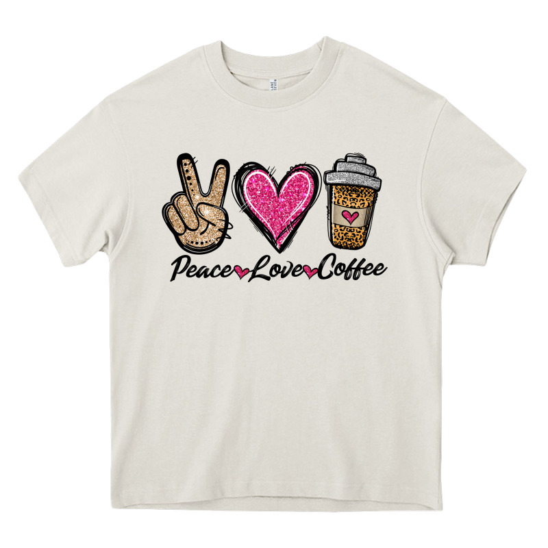 Peace Love Coffee Heavy Core Tee by Jasminsmagicworld | Teevron
