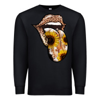 Black Leopard Sunflower Tongue Premium Sweatshirt - Jasminsmagicworld