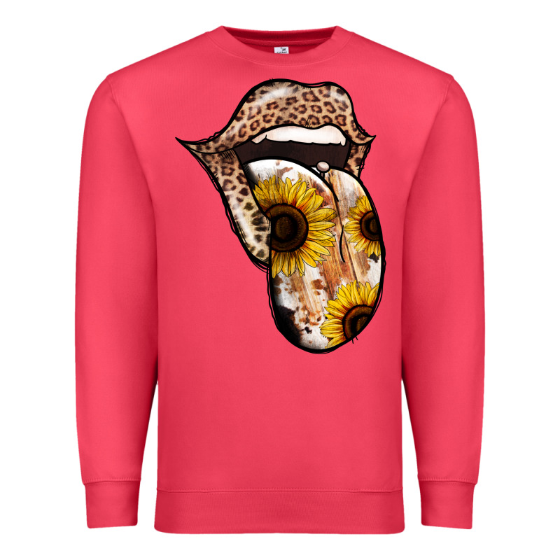 Leopard Sunflower Tongue Premium Sweatshirt by Jasminsmagicworld | Teevron