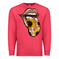 Cardinal Leopard Sunflower Tongue Premium Sweatshirt - Jasminsmagicworld
