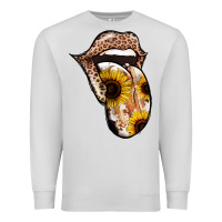 Dove Grey Leopard Sunflower Tongue Premium Sweatshirt - Jasminsmagicworld
