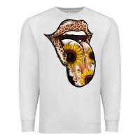 Oatmeal Heather Leopard Sunflower Tongue Premium Sweatshirt - Jasminsmagicworld