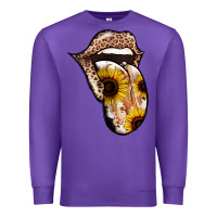 Purple Leopard Sunflower Tongue Premium Sweatshirt - Jasminsmagicworld