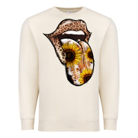 Sandshell Leopard Sunflower Tongue Premium Sweatshirt - Jasminsmagicworld
