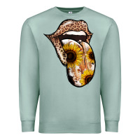 Seafoam Leopard Sunflower Tongue Premium Sweatshirt - Jasminsmagicworld