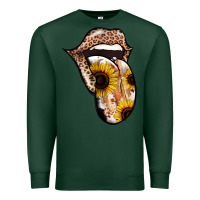 Sports Green Leopard Sunflower Tongue Premium Sweatshirt - Jasminsmagicworld