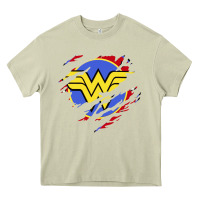 Mossy tear off wonder woman shield Heavy Core Tee - artisFamous