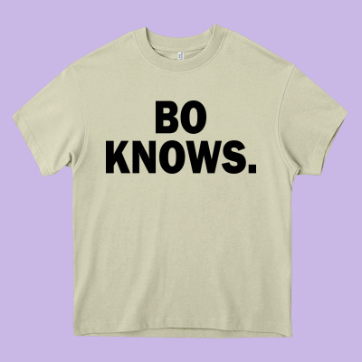 Bo Knows (black Text) Heavy Core Tee Designed By Artisfamous