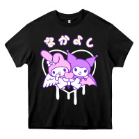 Black melody and kuromi heart Heavy Core Tee - artisFamous