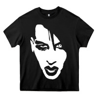 Black marilyn manson face Heavy Core Tee - artisFamous