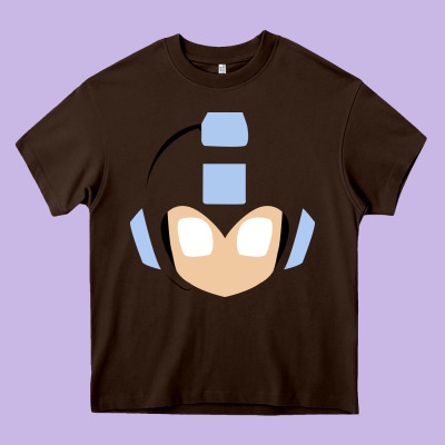 Mega Man Retro Video Game Face Heavy Core Tee Designed By Artisfamous