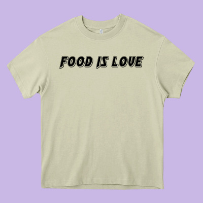 Food Is Love Heavy Core Tee Designed By Artisfamous