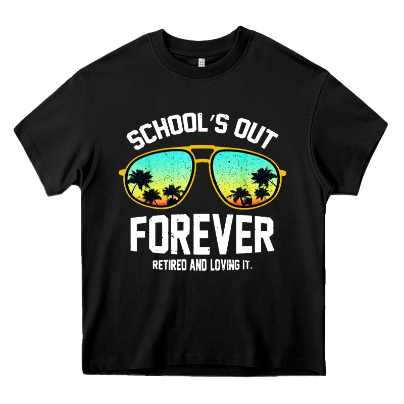 School Out Forever Retired Teacher Retro Summer Heavy Core Tee by artisFamous | Teevron