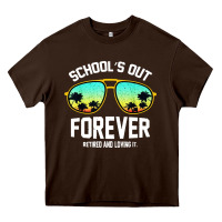 Chocolate Brown school out forever retired teacher retro summer Heavy Core Tee - artisFamous