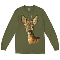 Army Green Red brocket Deer Head Long Sleeve Tee - LillyAllenDesigns