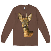 Chestnut Red brocket Deer Head Long Sleeve Tee - LillyAllenDesigns