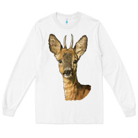 White Red brocket Deer Head Long Sleeve Tee - LillyAllenDesigns