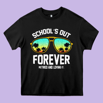 School Out Forever Retired Teacher Retro Summer Heavy Core Tee Designed By Artisfamous