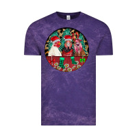 Cloud Purple Chickens Vintage Tee - CowhideDigitalArt