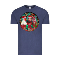 Vintage Denim Chickens Vintage Tee - CowhideDigitalArt