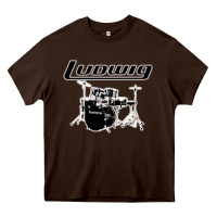 Chocolate Brown ludwig drum Heavy Core Tee - artisFamous