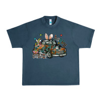 Midnight Navy Happy Easter Urban Heavy Tee - CowhideDigitalArt