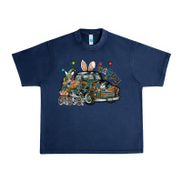 Navy Happy Easter Urban Heavy Tee - CowhideDigitalArt