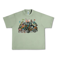 Oil Green Happy Easter Urban Heavy Tee - CowhideDigitalArt