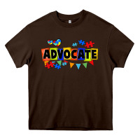 Chocolate Brown Advocate Autism Heavy Core Tee - FaDigitalArtStudio