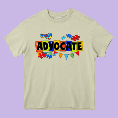 Advocate Autism Heavy Core Tee Designed By Fadigitalartstudio