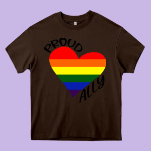 Proud Ally Lgbt Heart Gay Pride Month Heavy Core Tee Designed By Artisfamous