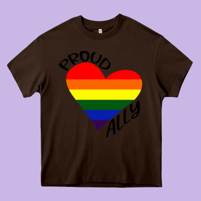 Proud Ally Lgbt Heart Gay Pride Month Heavy Core Tee Designed By Artisfamous
