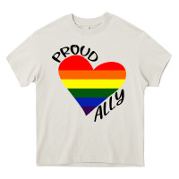Cream proud ally lgbt heart gay pride month Heavy Core Tee - artisFamous