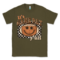 Army Green it's game day y'all football smiley face Classic Tee - BarkalooDesign