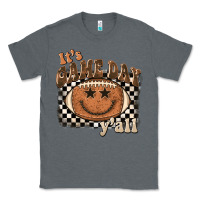 Charcoal Heather it's game day y'all football smiley face Classic Tee - BarkalooDesign