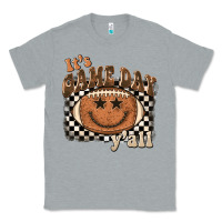 Heather Grey it's game day y'all football smiley face Classic Tee - BarkalooDesign