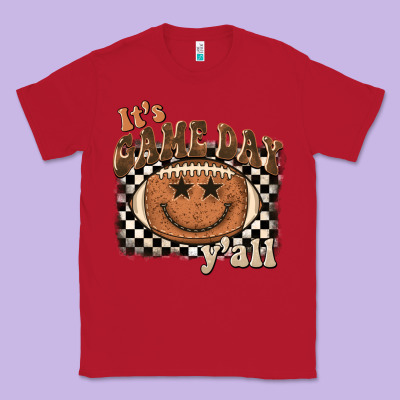 It's Game Day Y'all Football Smiley Face Classic Tee Designed By Barkaloodesign