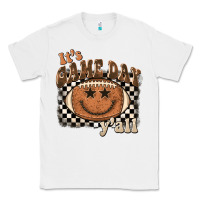 White it's game day y'all football smiley face Classic Tee - BarkalooDesign