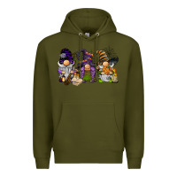 Army Green halloween gnomies Premium Hoodie - BarkalooDesign