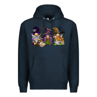 Navy halloween gnomies Premium Hoodie - BarkalooDesign