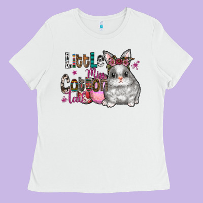 Little Miss Cotton Tail Ladies Tee Designed By Cowhidedigitalart