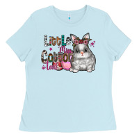Baby Blue Little Miss Cotton Tail Ladies Tee - CowhideDigitalArt
