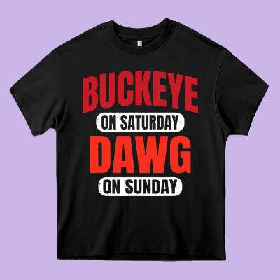Buckeye On Saturday Heavy Core Tee Designed By Artisfamous