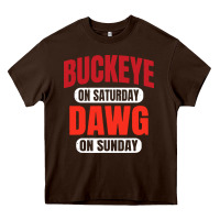 Chocolate Brown buckeye on saturday Heavy Core Tee - artisFamous
