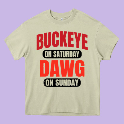 Buckeye On Saturday Heavy Core Tee Designed By Artisfamous