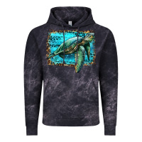 Cloud Black sea turtle with background Vintage Hoodie - Artiststas