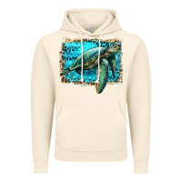 Vintage Artic sea turtle with background Vintage Hoodie - Artiststas