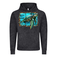 Vintage Black sea turtle with background Vintage Hoodie - Artiststas